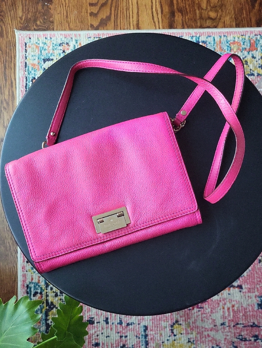 2000s Kate Spade Pink Leather Crossbody Envelope Bag